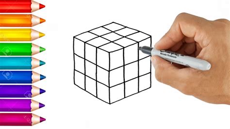 Cómo Se Dibuja Un Cubo Rubik Cómo dibujar el cubo de Rubik - YouTube